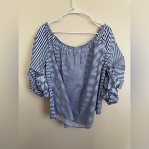 Ambiance Blue and White Striped Blouse